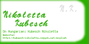 nikoletta kubesch business card